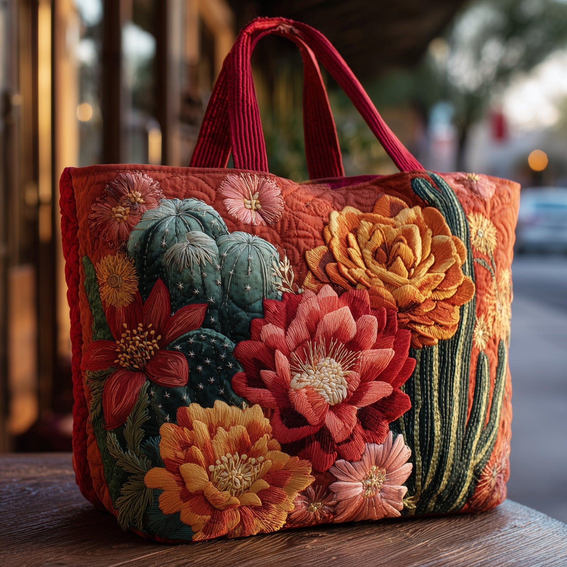 Everyday Cactus Quilted Tote Bag