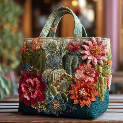 Everyday Blooming Cactus Quilt Tote
