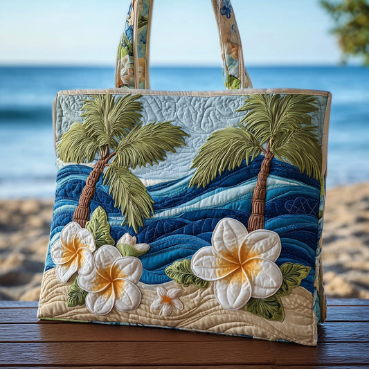 The Tropical Palm Quilted Tote