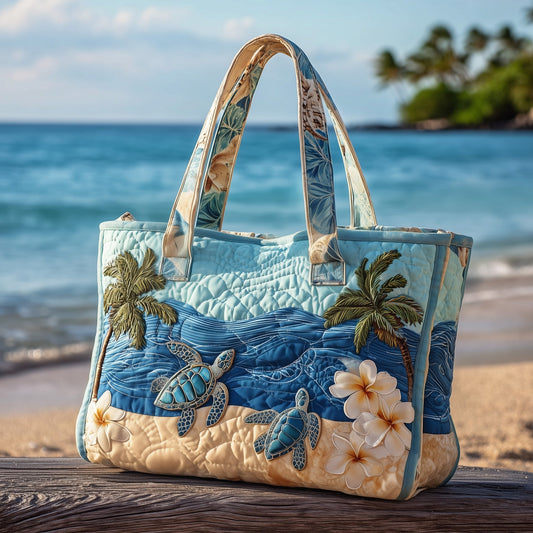 The Tropical Sea Turtle Quilted Tote