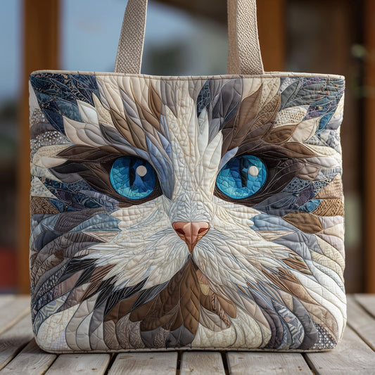 Ragdoll Cat Face Quilted Tote