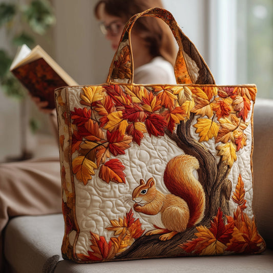 Everyday Squirrel Quilted Tote Bag