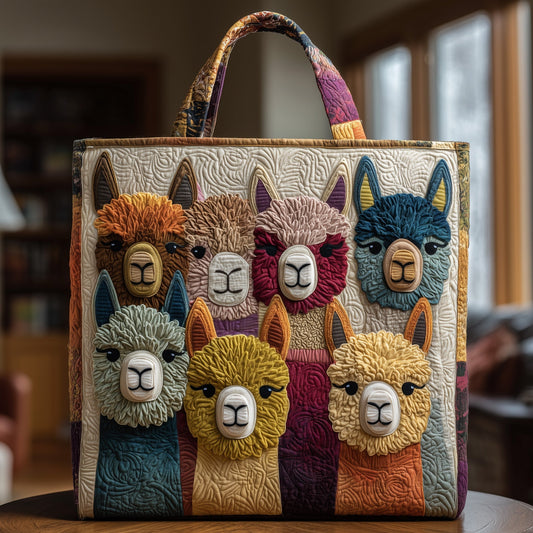 Colorful Llama Faces Tote Bag