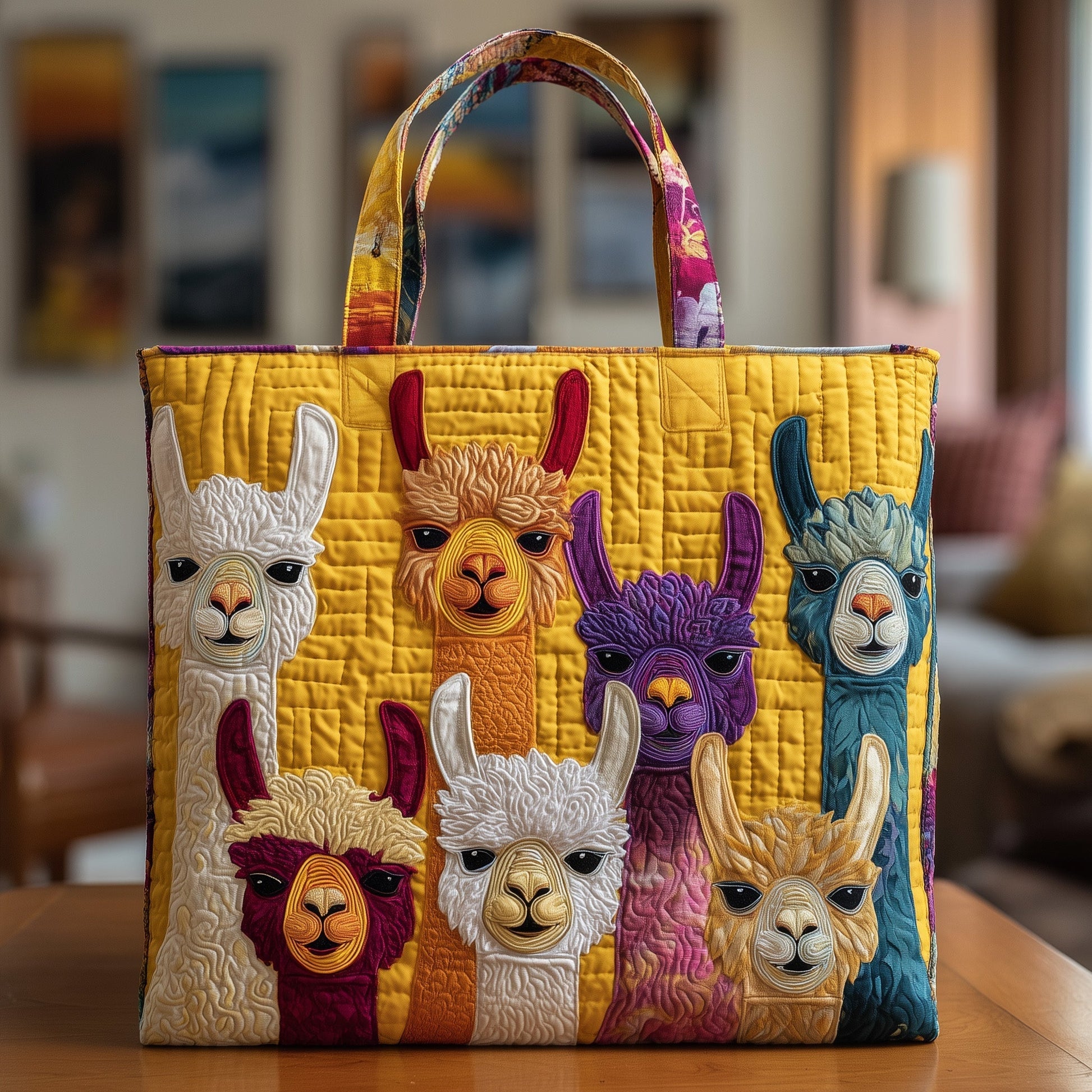 The Llama Parade Quilted Tote