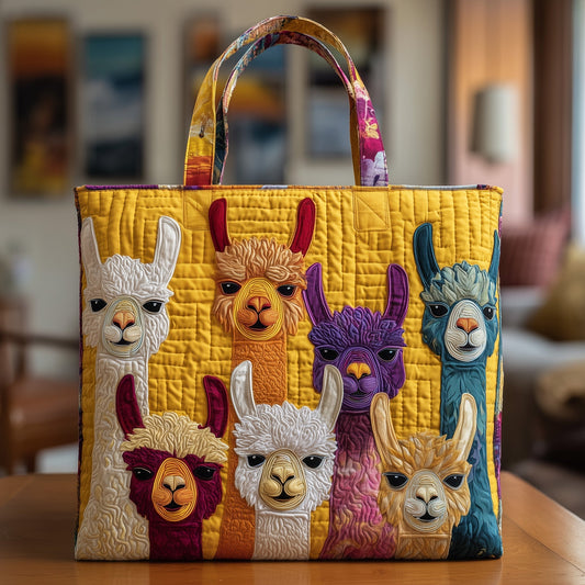 The Llama Parade Quilted Tote