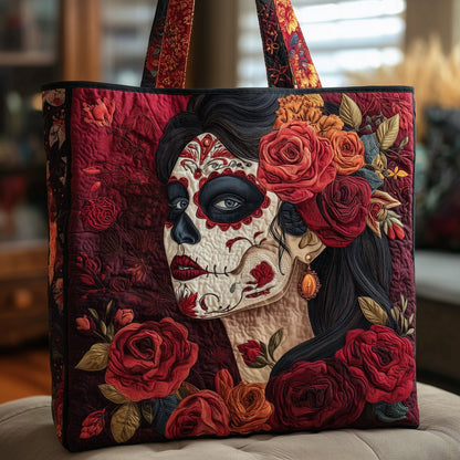 Day Of The Dead Quilted Tote