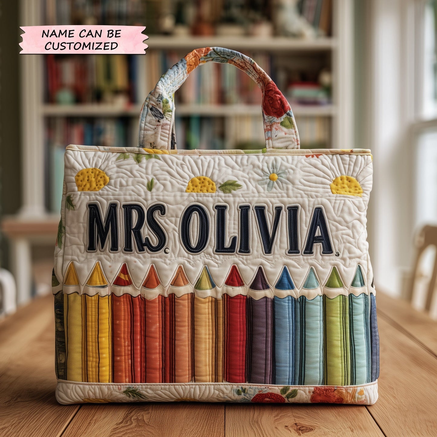 The Teacher'S Colorful Quilted Tote
