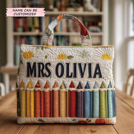The Teacher'S Colorful Quilted Tote
