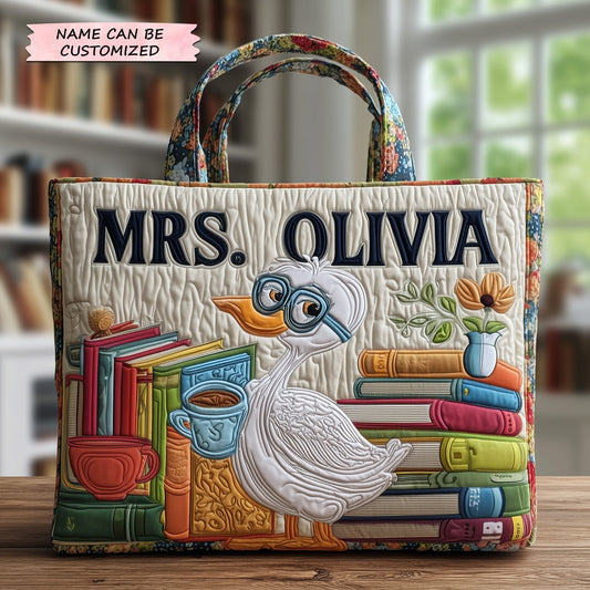 The Teacher'S Custom Quilted Tote