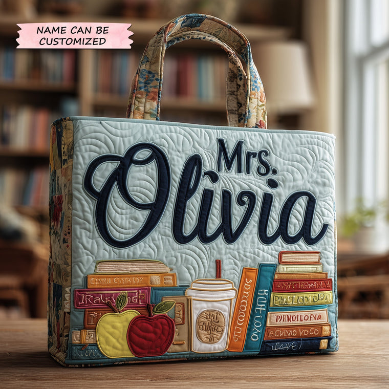 Everyday Books Apples Quilted Tote