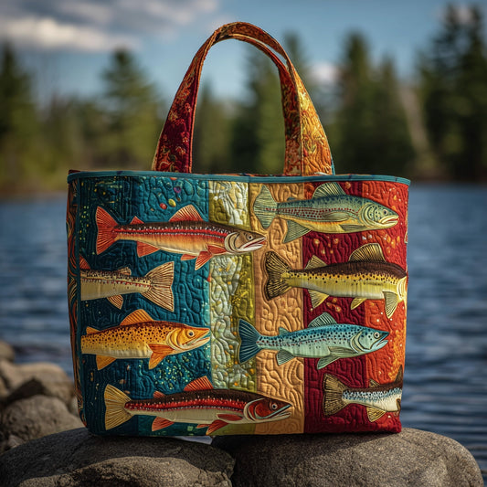 Everyday Trout Fish Quilted Tote