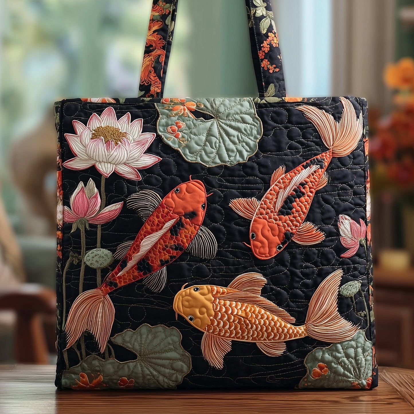 The Koi Charm Quilted Tote