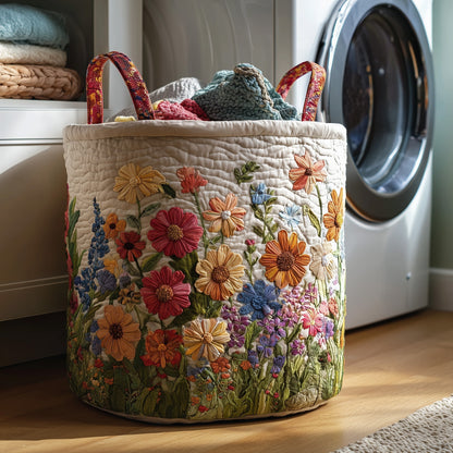 Flower Field Laundry Tote Bag