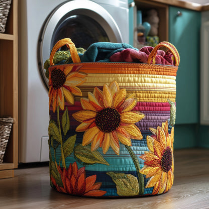 Sunflower Sunray Laundry Tote Bag