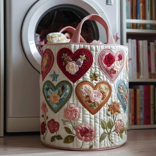 The Rose Garden Quilted Laundry Basket Tote 0995