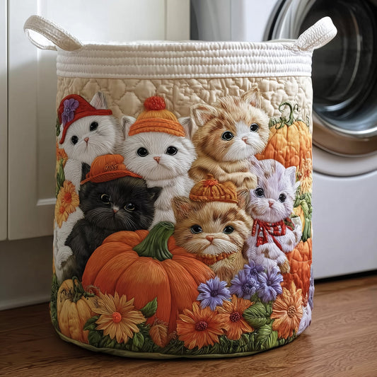 The Fall Feline Quilted Laundry Basket Tote