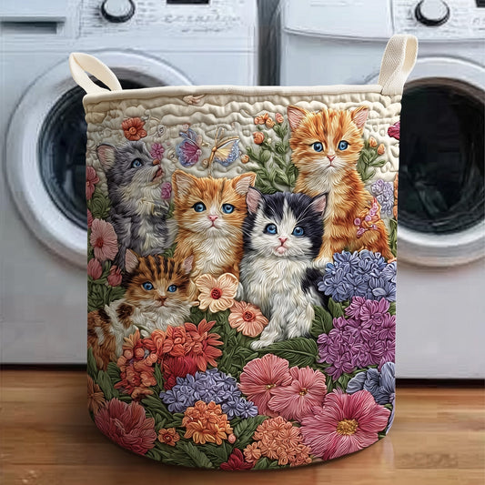 Vintage Meow Laundry Quilted Tote