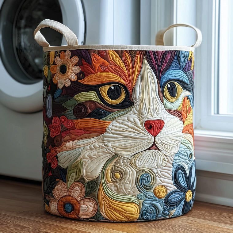 The Catitude Quilted Laundry Basket Tote 1002