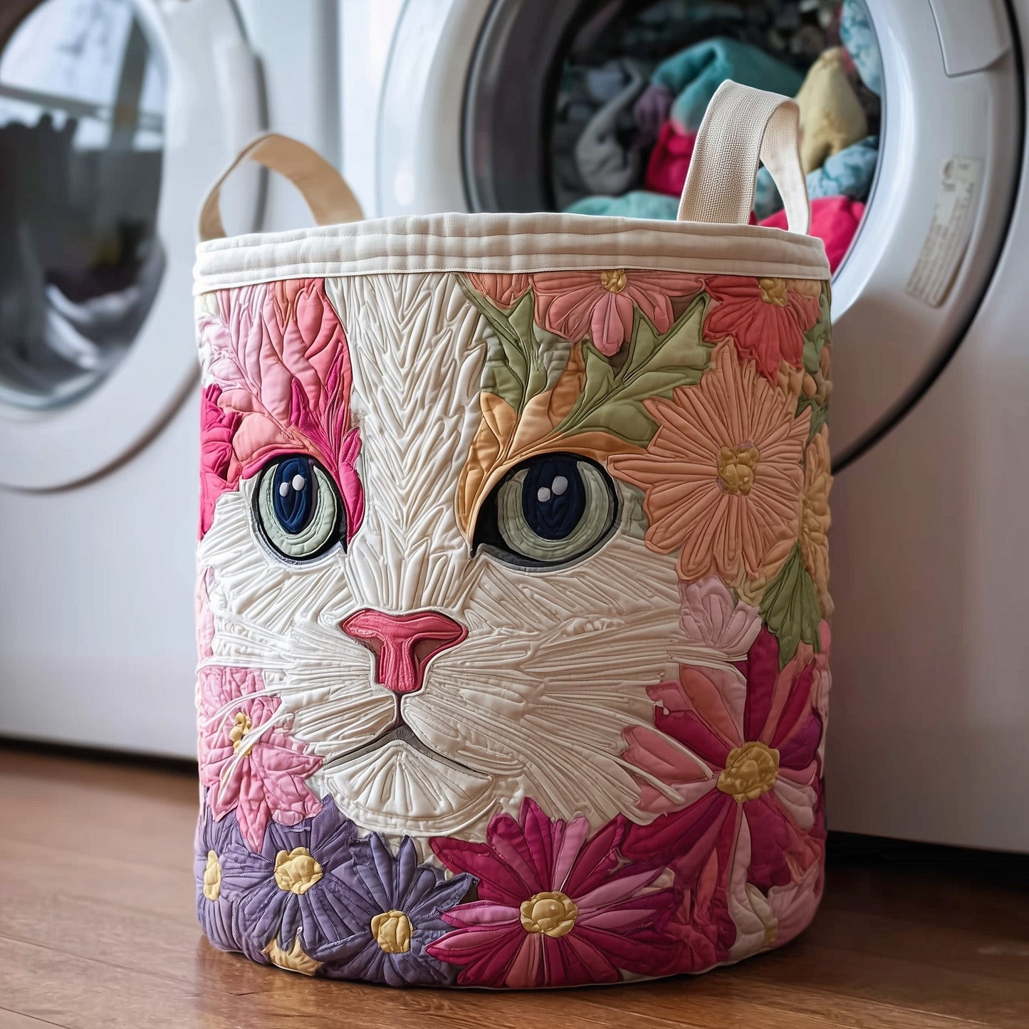 The Catitude Quilted Laundry Basket Tote 1010