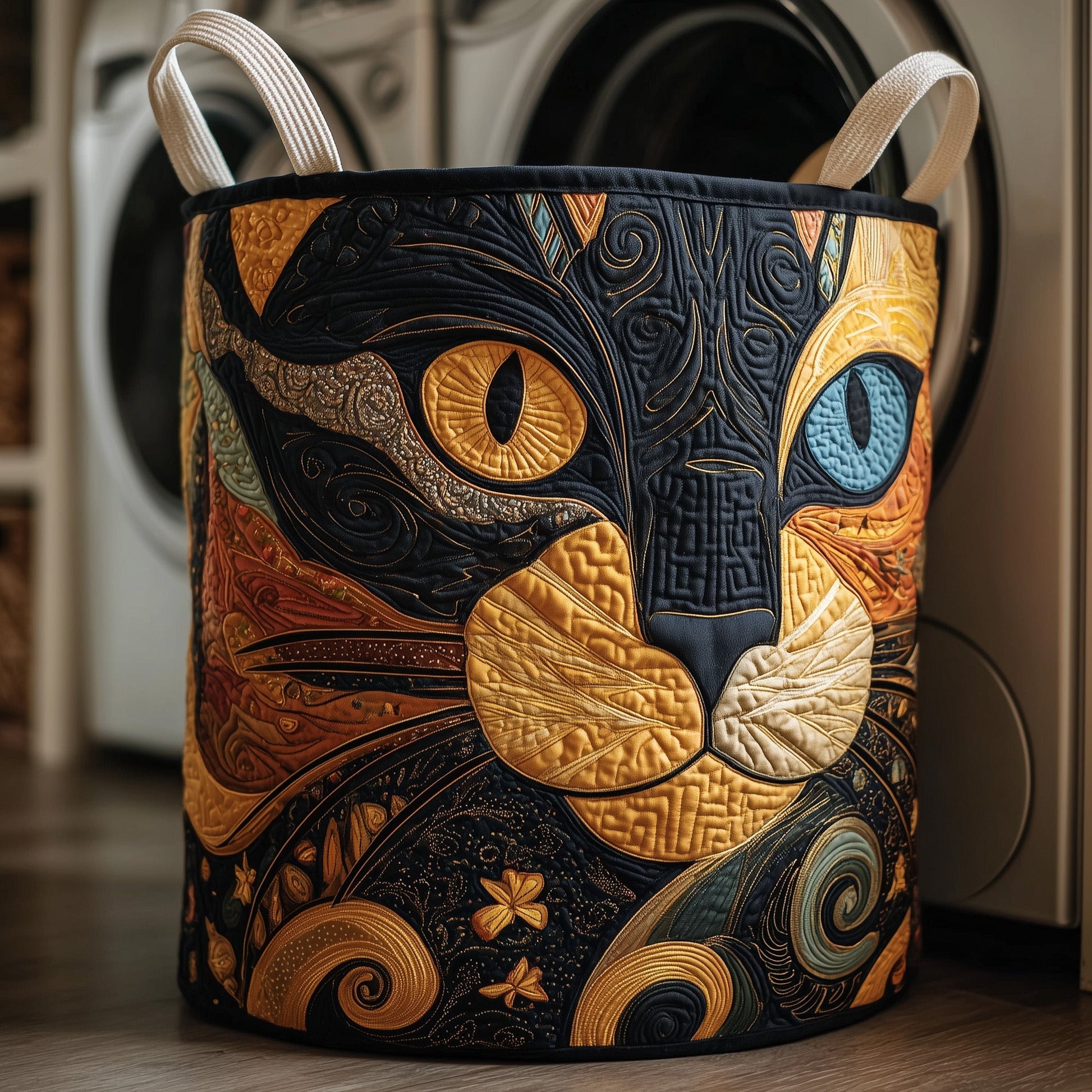 The Catitude Quilted Laundry Basket Tote 1013