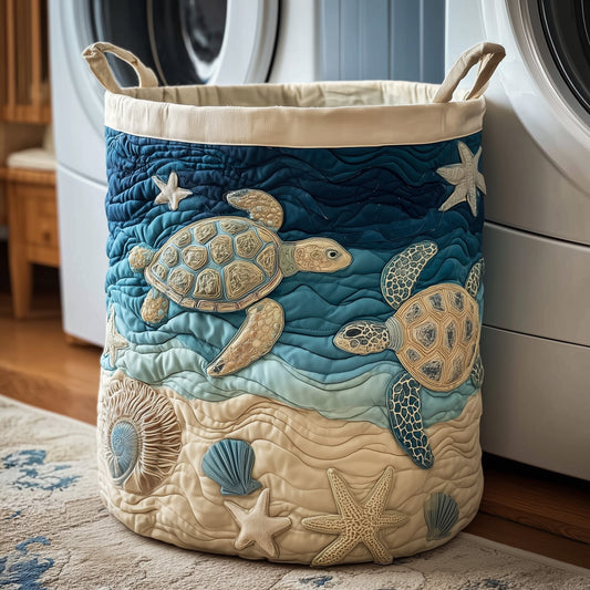 The Turtle Drift Quilted Laundry Basket Tote 1047