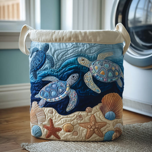 The Turtle Drift Quilted Laundry Basket Tote 1049