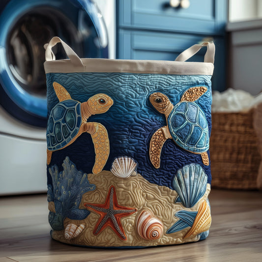 The Turtle Drift Quilted Laundry Basket Tote 1050