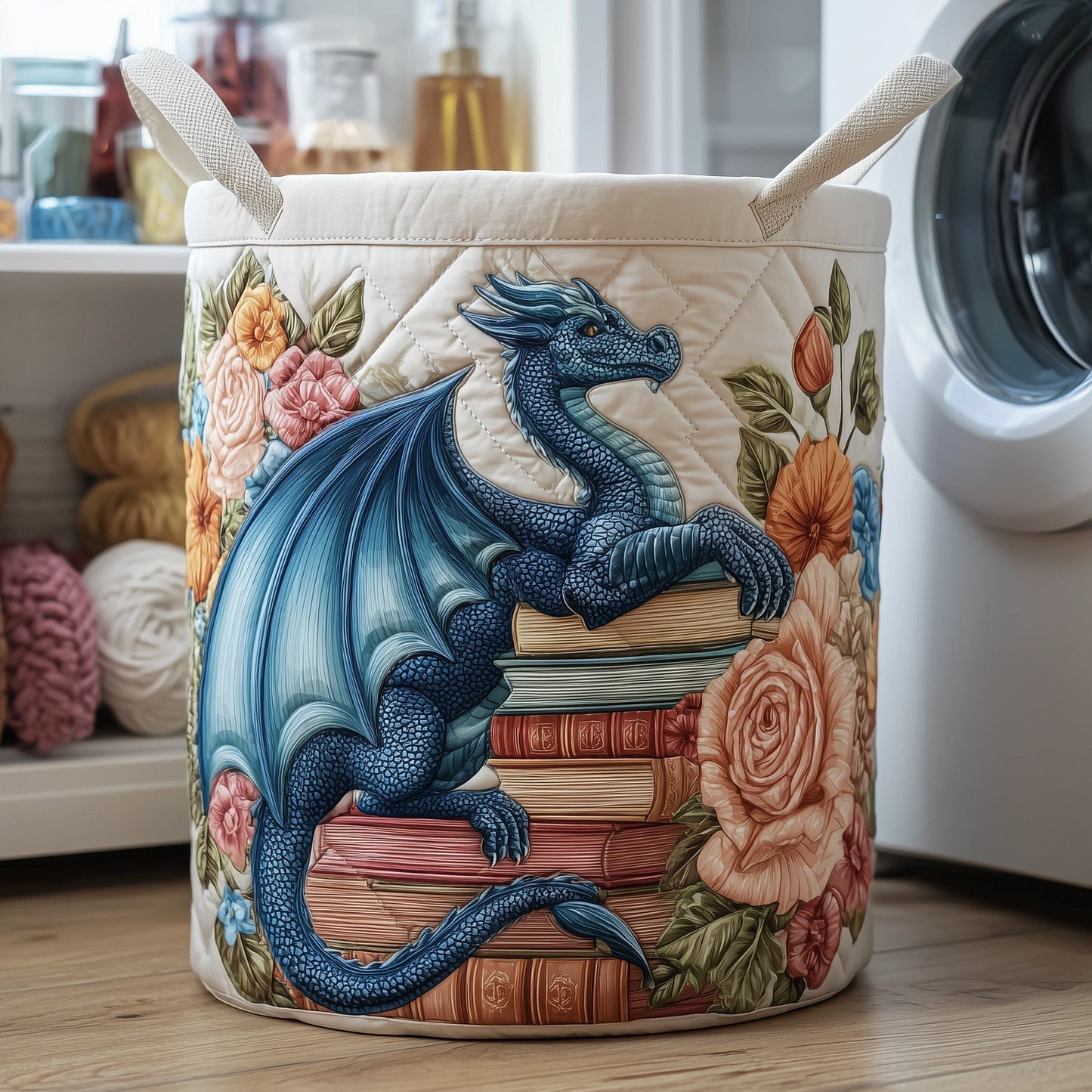 Library Dragon Laundry Tote Bag