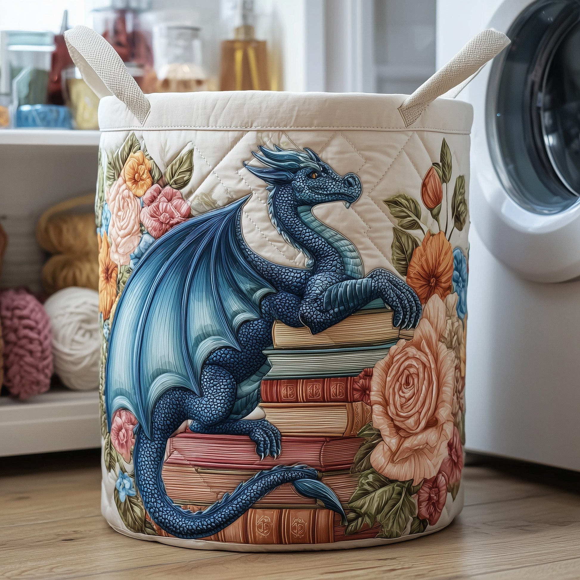 Library Dragon Laundry Tote Bag