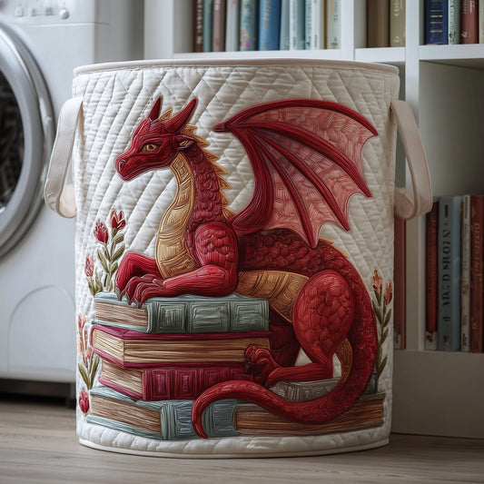 The Library Dragon Quilted Laundry Basket Tote 1125