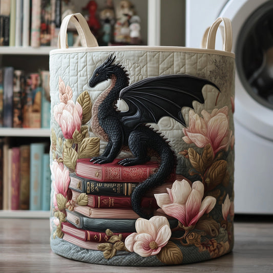 The Library Dragon Quilted Laundry Basket Tote 1126