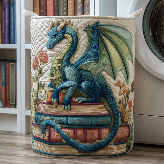 The Library Dragon Quilted Laundry Basket Tote 1127