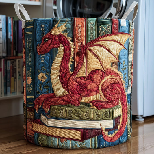 The Library Dragon Quilted Laundry Basket Tote 1128