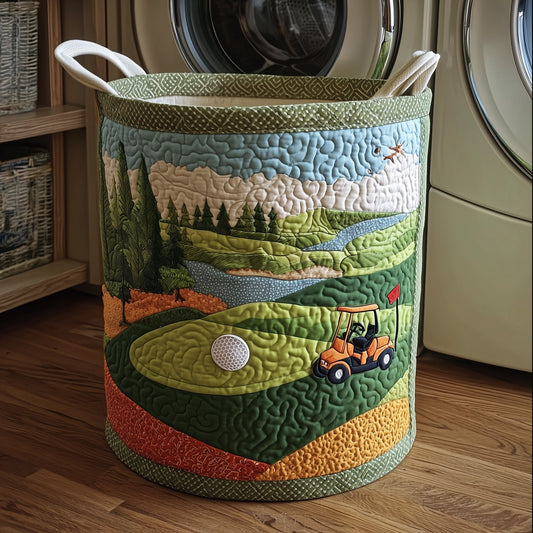 The Fairway Dreams Quilted Laundry Basket Tote 1136