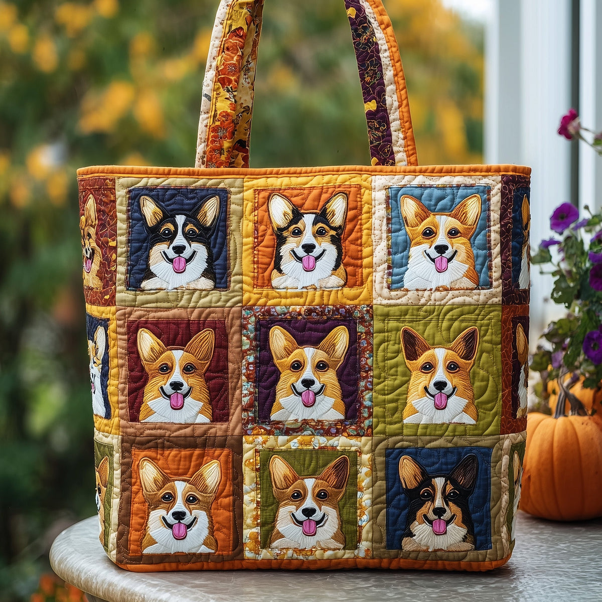 Corgi Dog Portraits Tote Bag
