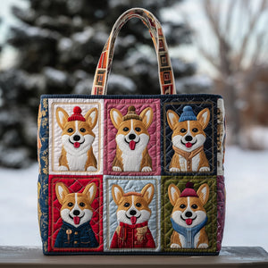 Everyday Corgi Charm Quilted Tote