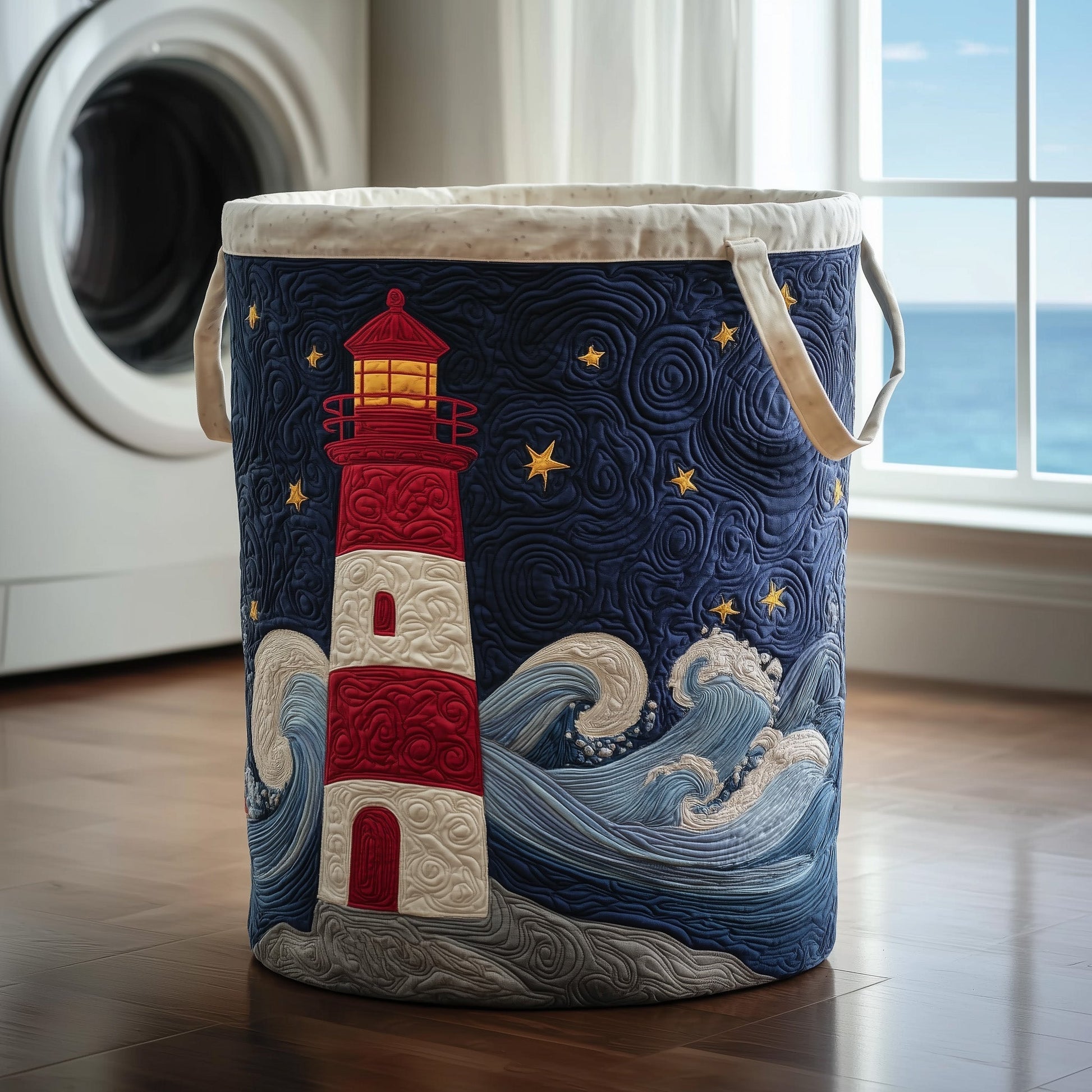 Lighthouse Laundry Basket Tote Bag