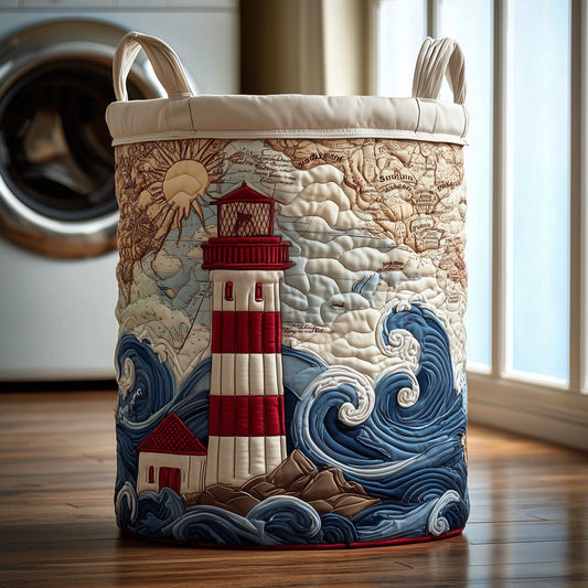 The Lighthouse Quilted Laundry Basket Tote 1168
