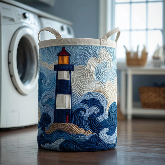 The Lighthouse Quilted Laundry Basket Tote 1169