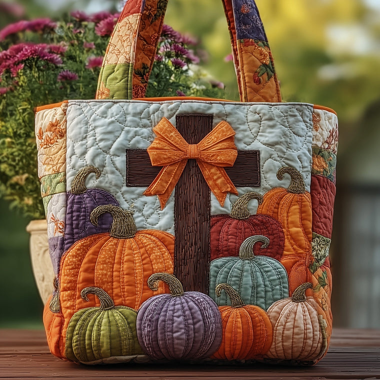 Everyday Autumn Cross Quilted Tote