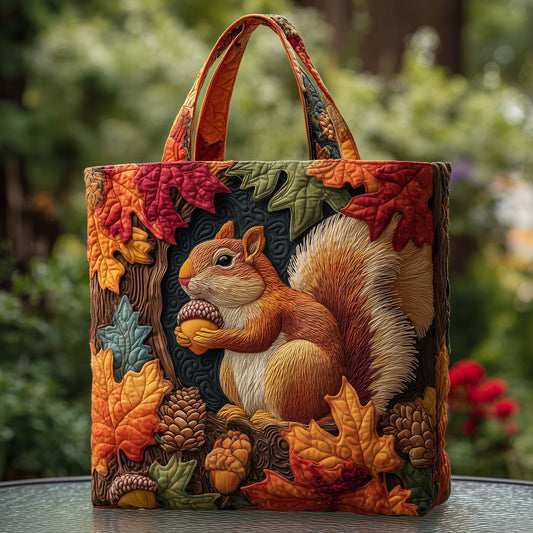 The Autumn Squirrel Quilted Tote 1272