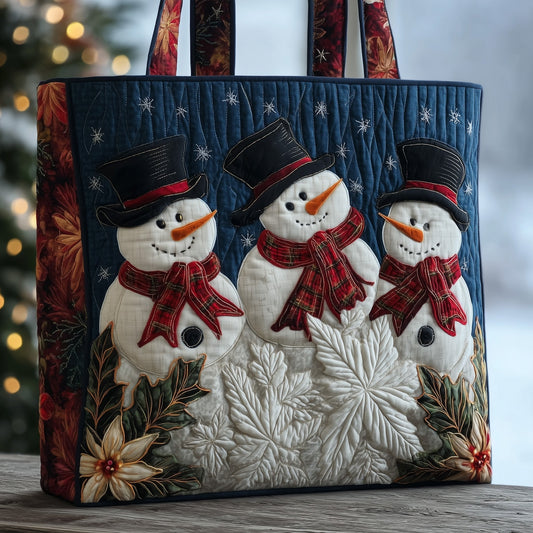 The Snowman Trio Quilted Tote
