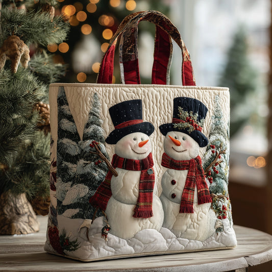 The Holiday Snowman Quilted Tote