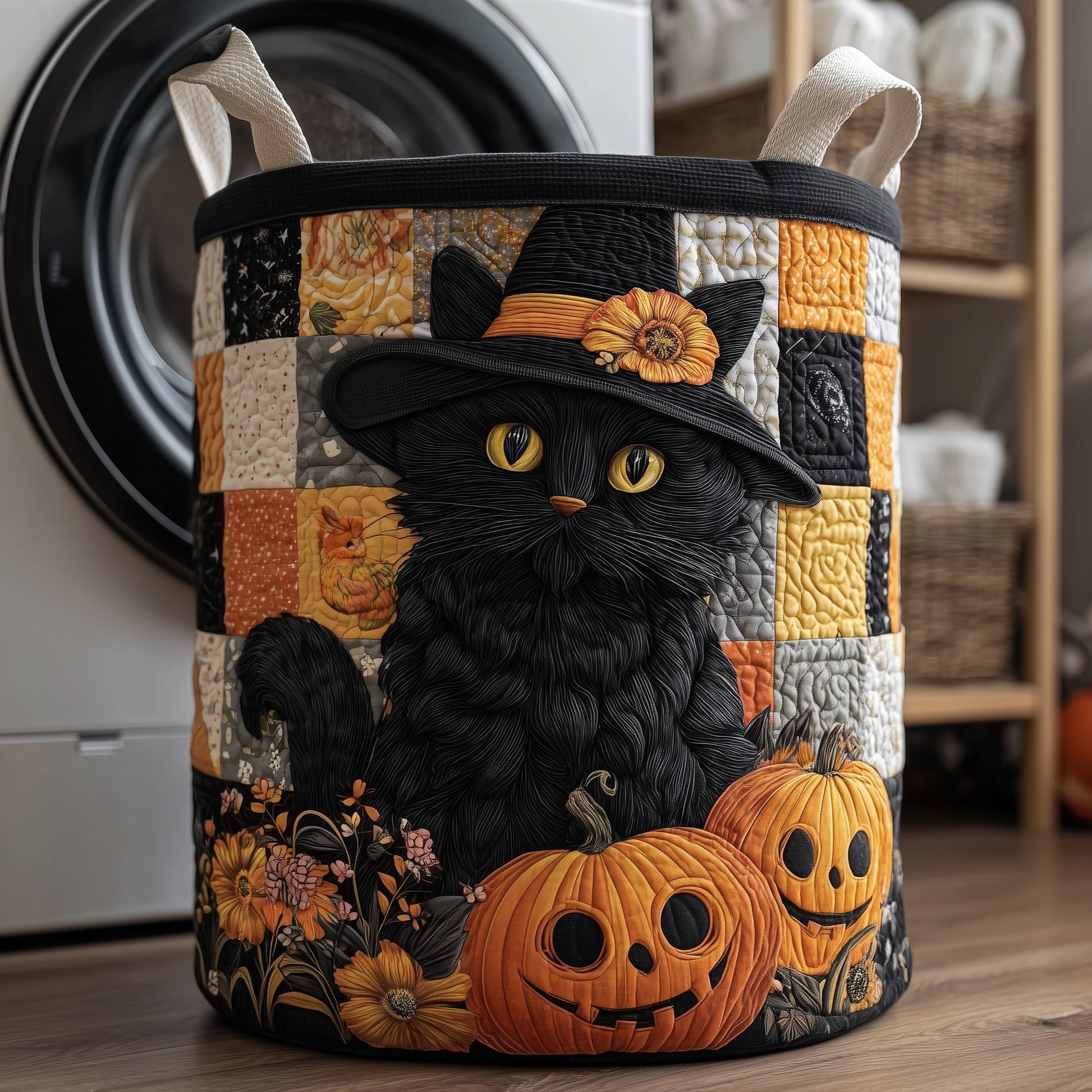 Moonlit Whisker Laundry Quilted Tote