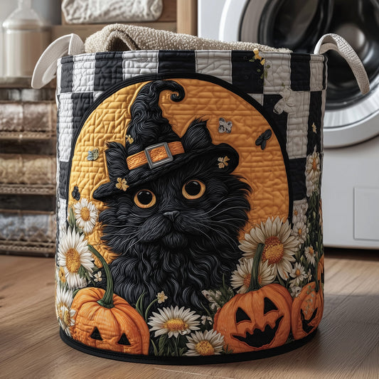 The Moonlit Whisker Quilted Laundry Basket Tote 1631