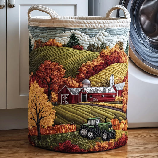 The Harvest Farmhouse Quilted Laundry Basket Tote 1779