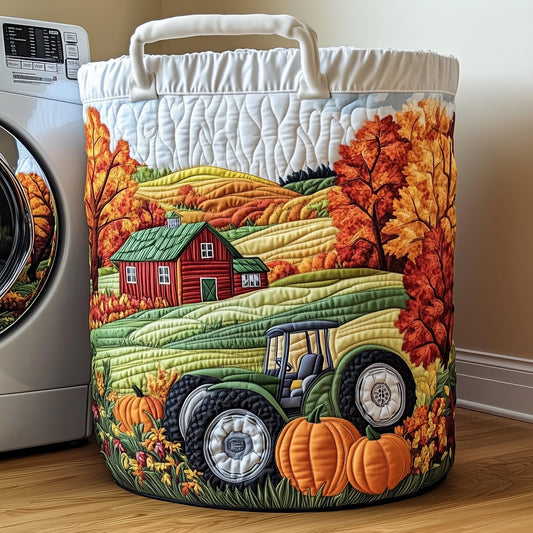 The Harvest Farmhouse Quilted Laundry Basket Tote 1780