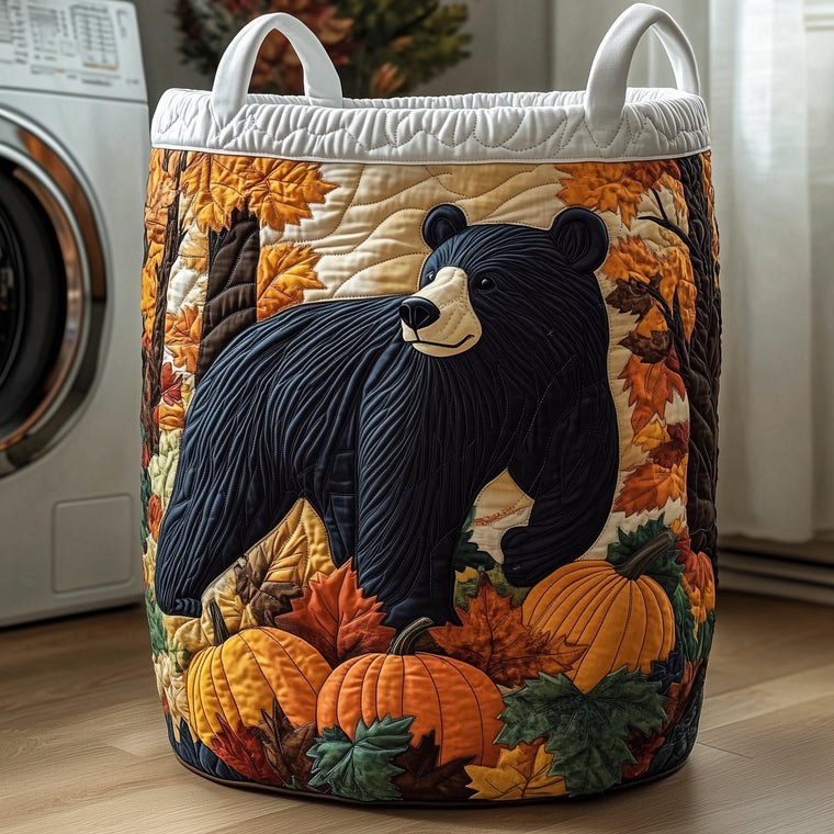 The Autumn Bear Quilted Laundry Basket Tote 1791