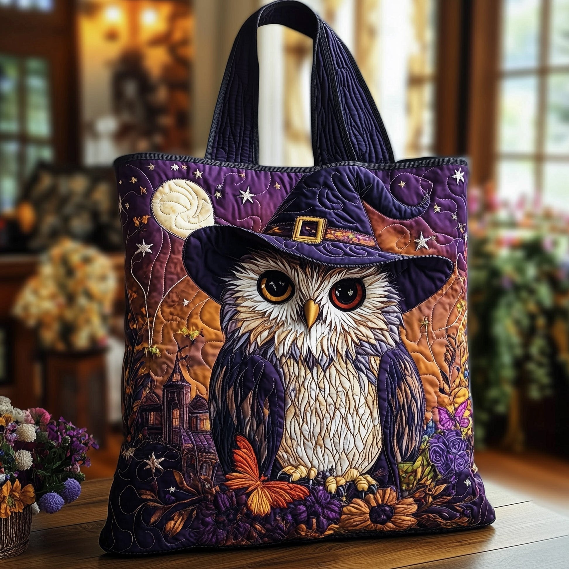 The Owl Charm Quilted Tote