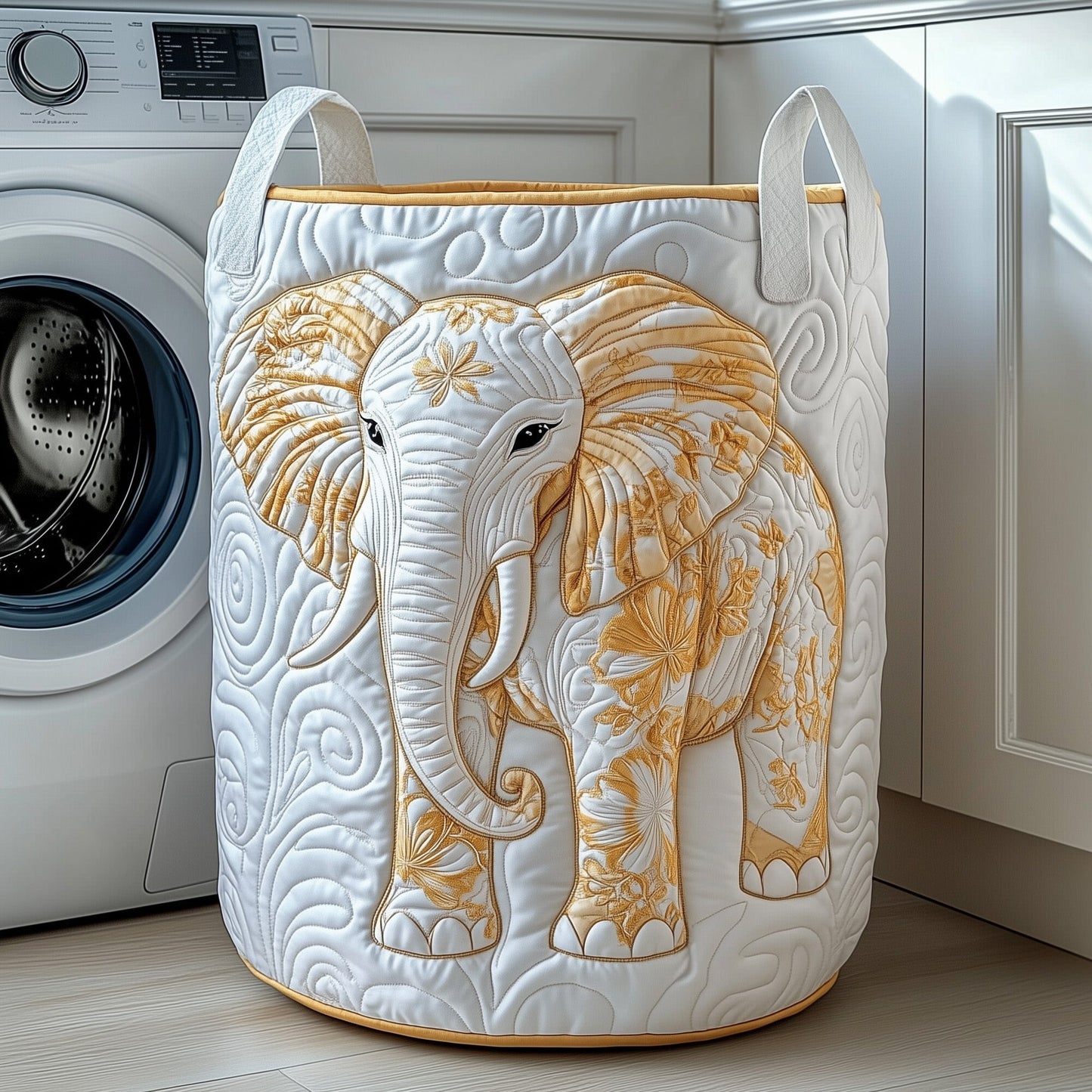 The Elephant Quilted Laundry Basket Tote 1828